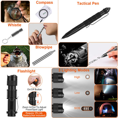 survival kit, 125 Pcs emergency kit, first aid, preparedness, camping, outdoor, tactical