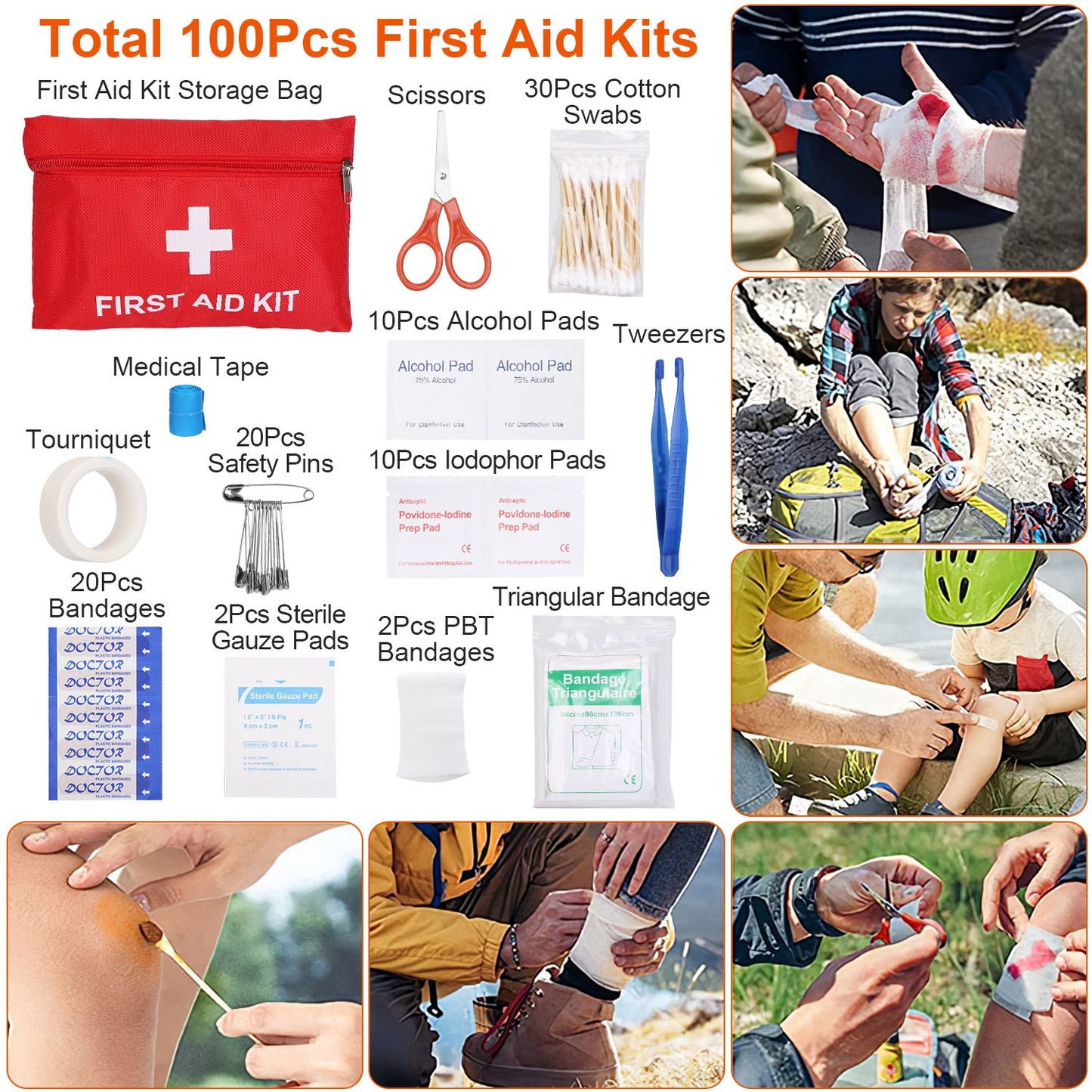 survival kit, 125 Pcs emergency kit, first aid, preparedness, camping, outdoor, tactical