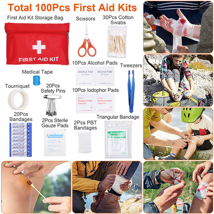 survival kit, 125 Pcs emergency kit, first aid, preparedness, camping, outdoor, tactical